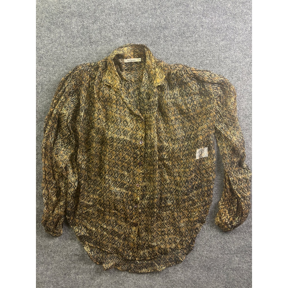 Mes‎ Demoiselles Romuald Shirt Womens 34 Gold Black Lurex Animal Print Excellent